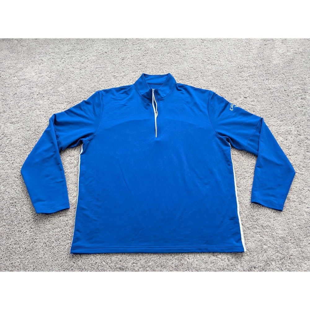 Callaway Pullover Mens Extra Large Sweatshirt‎ Blue Long Sleeve 1/4 Zip Golf